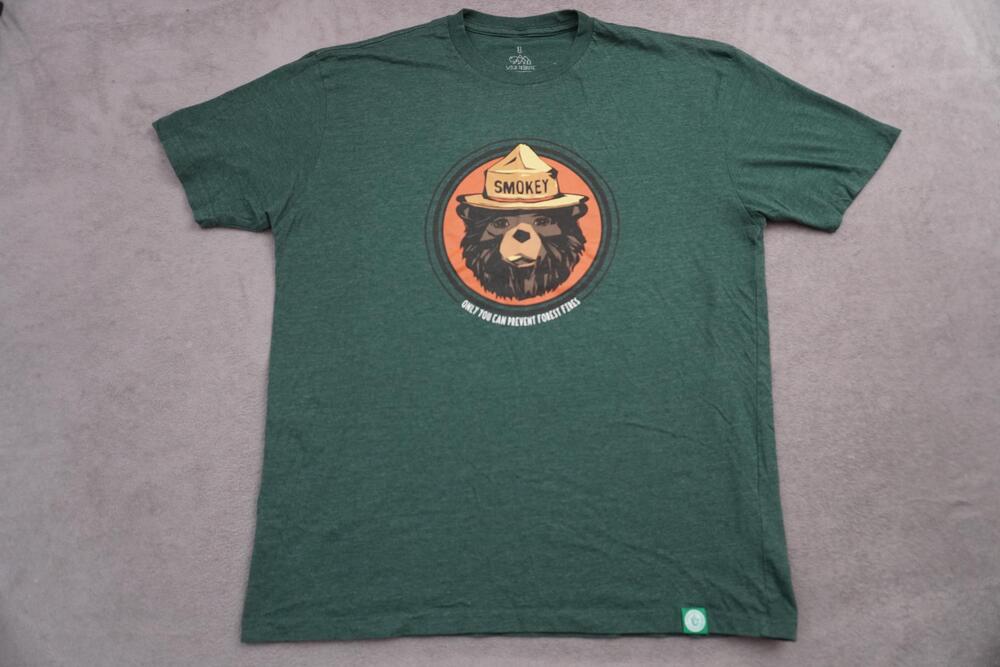 Wild Tribute Smokey Bear Shirt Mens XL Green Prevent Forest Fires Graphic Tee